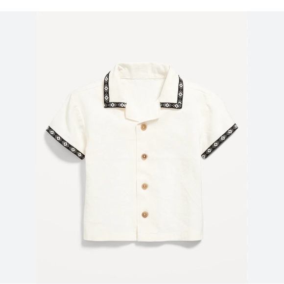 Old Navy Other - Old Navy Short Sleeve Linen Blend Shirt - 6-12m